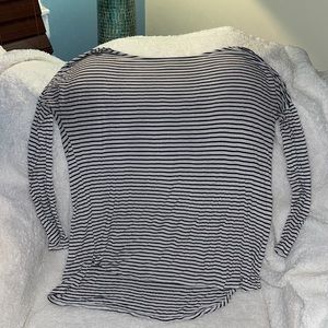 Striped boat neck shirt